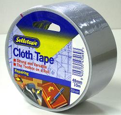 SELLOTAPE CLOTH TAPE BLACK 48MMX10M